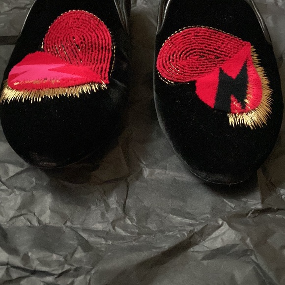- Rare Saint Laurent black velvet Heart flat 💯 authentic - Picture 4 of 8